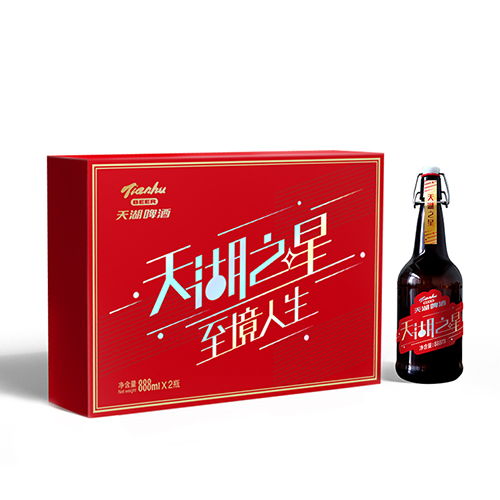 天湖啤酒“天湖之星”高端定制啤酒包裝設(shè)計(jì)，創(chuàng)意共和設(shè)計(jì)公司設(shè)計(jì)作品
